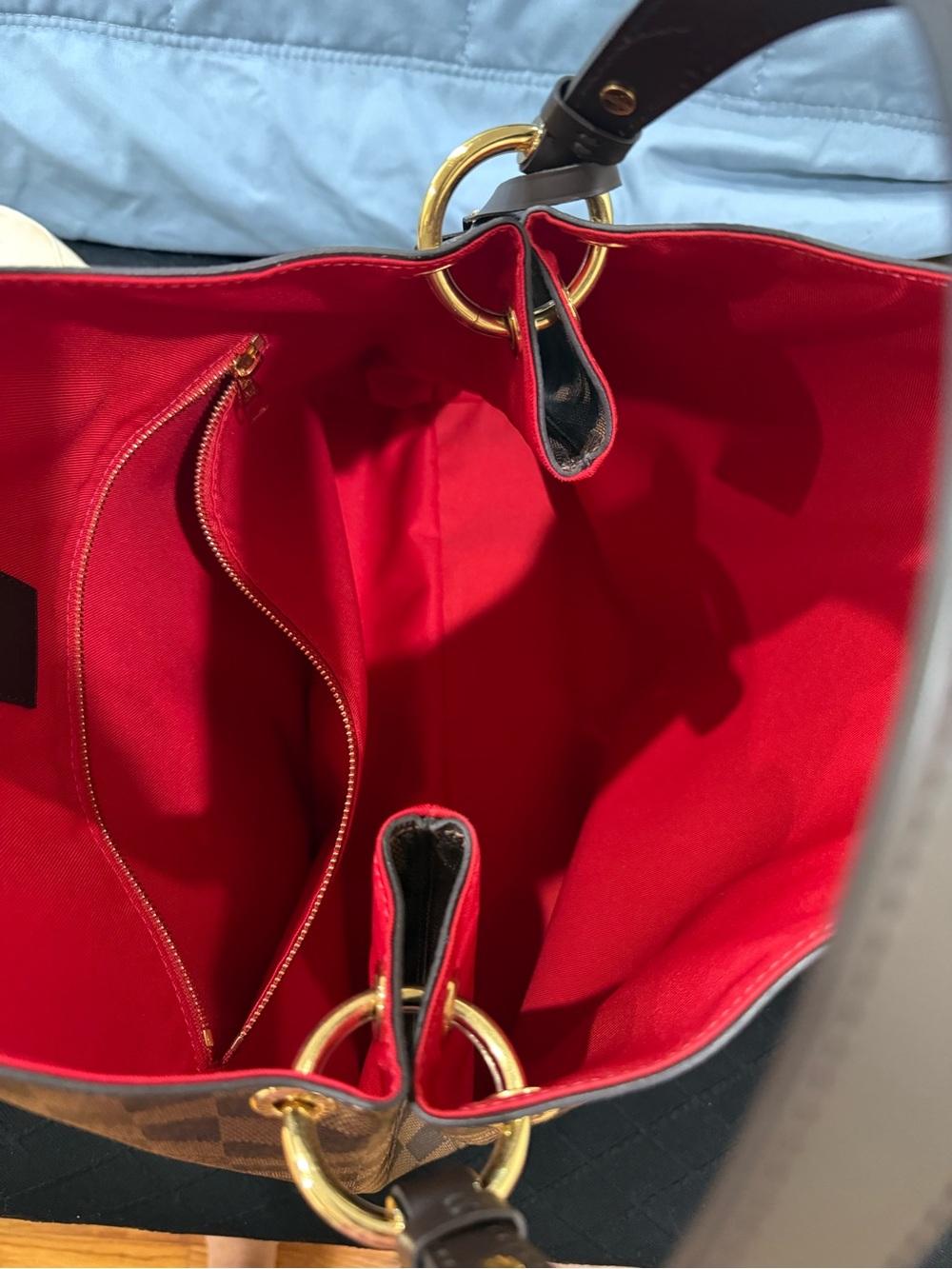 Louis Vuitton Graceful MM Damier Ebene Canvas Hobo with Red Interior - Picture 5 of 5